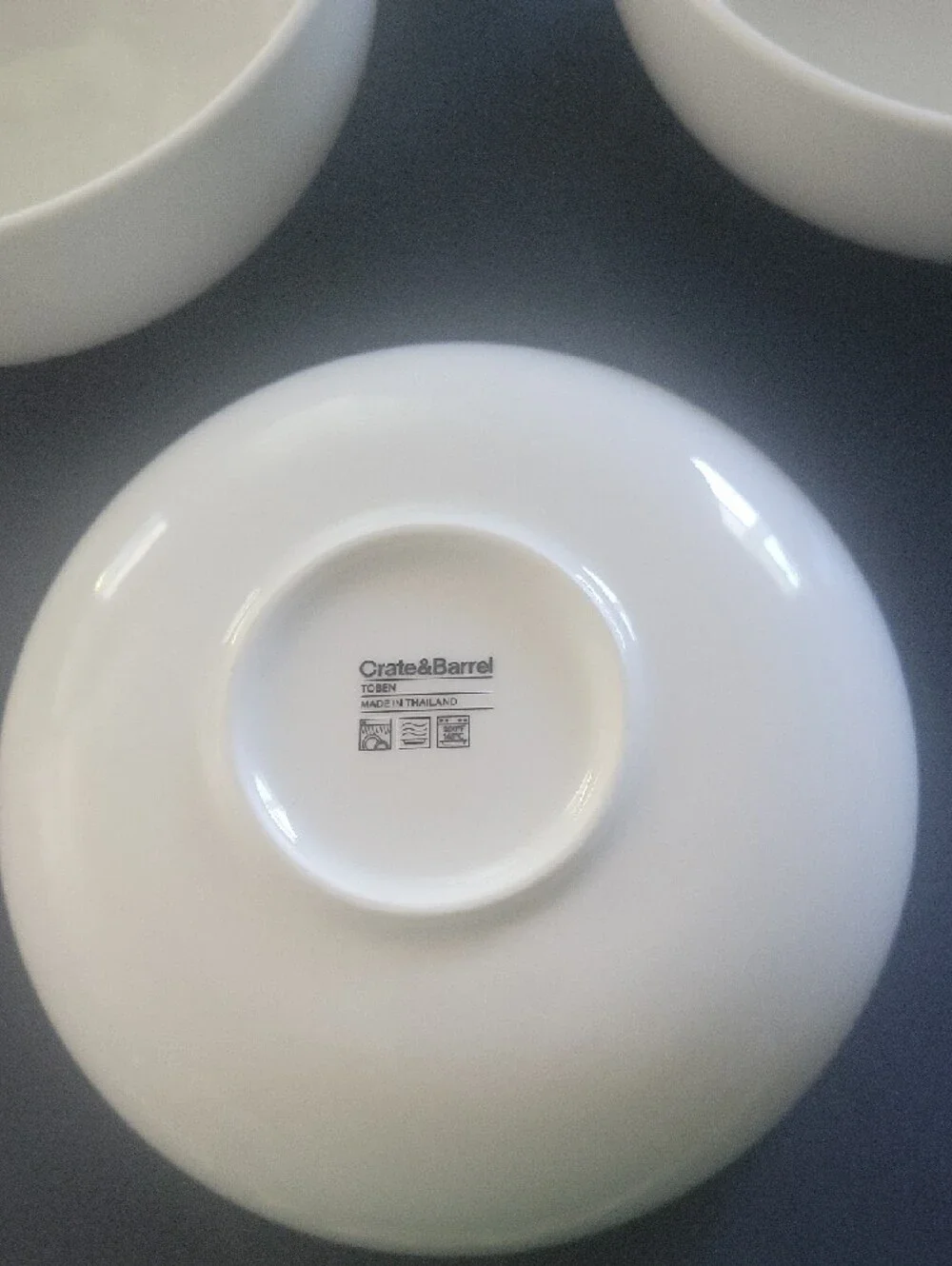 Crate&Barrel White Ceramic Bowls - Set of 4